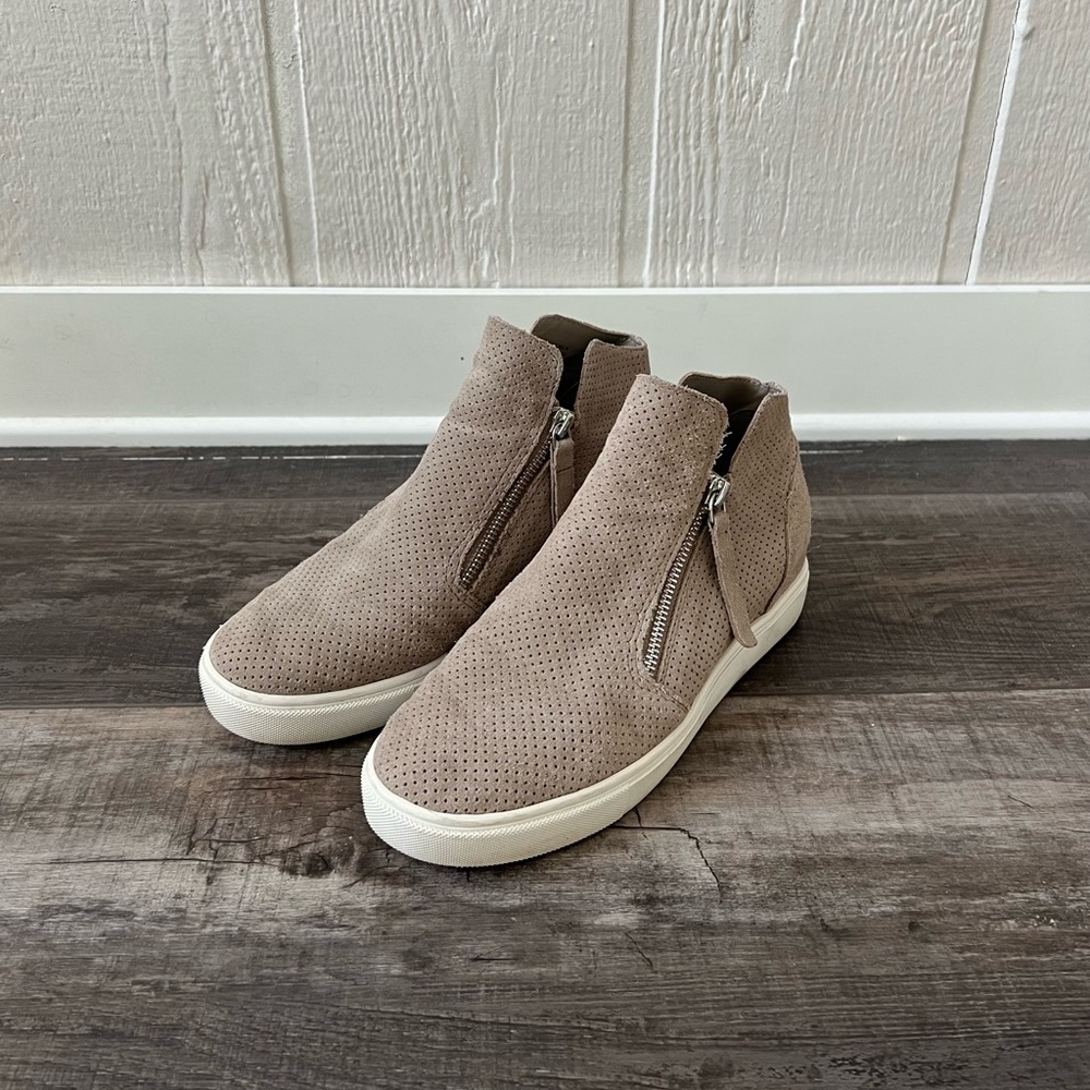 Steve Madden Taupe High-Top Sneakers with Zipper
